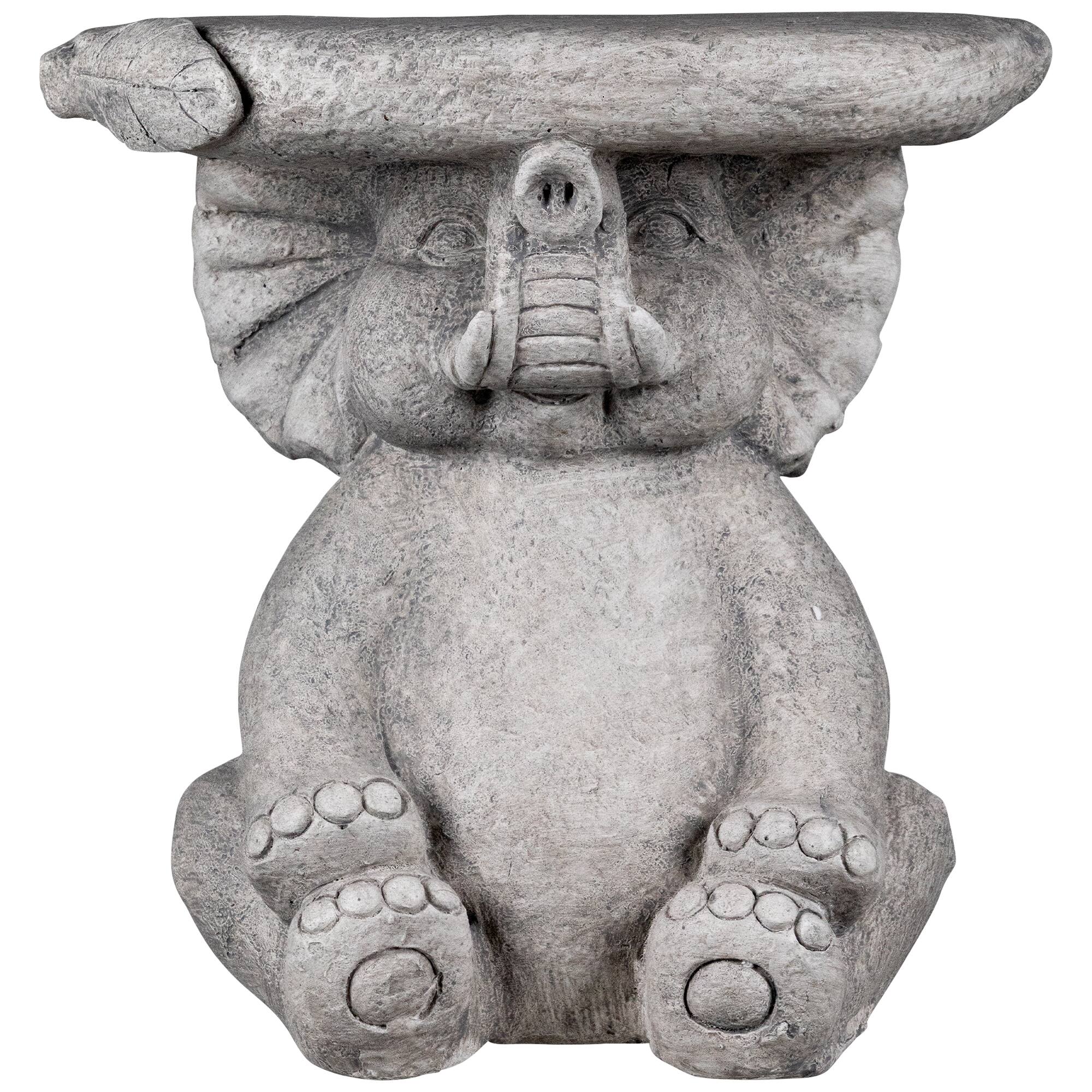 Elephant Outdoor Garden Plant Stand - 12.25" - Gray